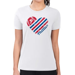 Philadelphia Phillies G-III 4Her by Carl Banks Women's Super-Slim Fit Lightweight Heart Graphic T-Shirt - MLB