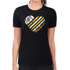 San Diego Padres G-III 4Her by Carl Banks Women's Super-Slim Fit Lightweight Heart Graphic T-Shirt - MLB