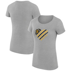 San Diego Padres G-III 4Her by Carl Banks Women's Super-Slim Fit Lightweight Heart Graphic T-Shirt - MLB
