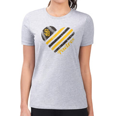 San Diego Padres G-III 4Her by Carl Banks Women's Super-Slim Fit Lightweight Heart Graphic T-Shirt - MLB