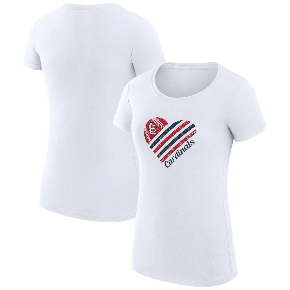 St. Louis Cardinals G-III 4Her by Carl Banks Women's Super-Slim Fit Lightweight Heart Graphic T-Shirt - MLB