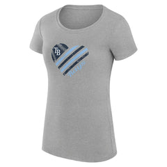 Tampa Bay Rays G-III 4Her by Carl Banks Women's Super-Slim Fit Lightweight Heart Graphic T-Shirt - MLB