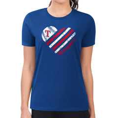 Texas Rangers G-III 4Her by Carl Banks Women's Super-Slim Fit Lightweight Heart Graphic T-Shirt - MLB