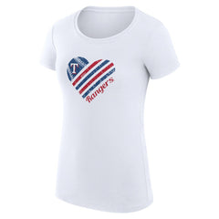 Texas Rangers G-III 4Her by Carl Banks Women's Super-Slim Fit Lightweight Heart Graphic T-Shirt - MLB