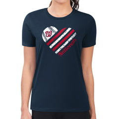 Washington Nationals G-III 4Her by Carl Banks Women's Super-Slim Fit Lightweight Heart Graphic T-Shirt - MLB