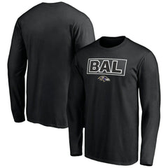 Baltimore Ravens Squad Throwbacks Long Sleeve T-Shirt Black | NFL