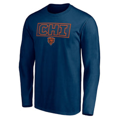 Chicago Bears Squad Throwbacks Long Sleeve T-Shirt Navy | NFL