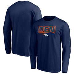 Denver Broncos Squad Throwbacks Long Sleeve T-Shirt Navy | NFL