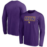 Minnesota Vikings Squad Throwbacks Long Sleeve T-Shirt Purple | NFL