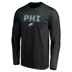 Philadelphia Eagles Squad Throwbacks Long Sleeve T-Shirt Black | NFL