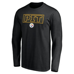 Pittsburgh Steelers Squad Throwbacks Long Sleeve T-Shirt Black | NFL