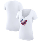 Chicago Cubs G-III 4Her by Carl Banks Women's Super-Slim Fit Lightweight Heart V-Neck T-Shirt - MLB