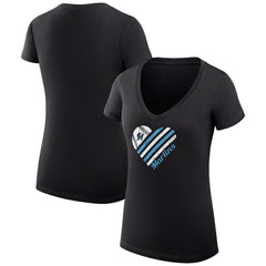 Miami Marlins G-III 4Her by Carl Banks Women's Super-Slim Fit Lightweight Heart V-Neck T-Shirt - MLB