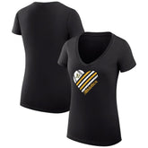 Athletics G-III 4Her by Carl Banks Women's Super-Slim Fit Lightweight Heart V-Neck T-Shirt - MLB