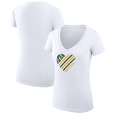 Athletics G-III 4Her by Carl Banks Women's Super-Slim Fit Lightweight Heart V-Neck T-Shirt - MLB