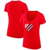 Philadelphia Phillies G-III 4Her by Carl Banks Women's Super-Slim Fit Lightweight Heart V-Neck T-Shirt - MLB