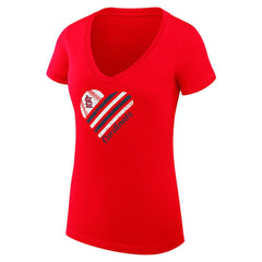 St. Louis Cardinals G-III 4Her by Carl Banks Women's Super-Slim Fit Lightweight Heart V-Neck T-Shirt - MLB