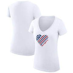 Texas Rangers G-III 4Her by Carl Banks Women's Super-Slim Fit Lightweight Heart V-Neck T-Shirt - MLB