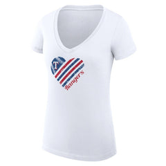 Texas Rangers G-III 4Her by Carl Banks Women's Super-Slim Fit Lightweight Heart V-Neck T-Shirt - MLB
