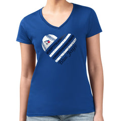 Toronto Blue Jays G-III 4Her by Carl Banks Women's Super-Slim Fit Lightweight Heart V-Neck T-Shirt - MLB