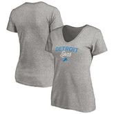 Detroit Lions Women's Depth Chart V-Neck T-Shirt Gray | NFL