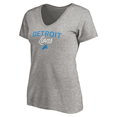 Detroit Lions Women's Depth Chart V-Neck T-Shirt Gray | NFL