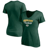 Green Bay Packers Women's Depth Chart V-Neck T-Shirt Green | NFL