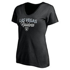 Las Vegas Raiders Women's Depth Chart V-Neck T-Shirt Black | NFL