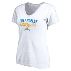 Los Angeles Chargers Women's Depth Chart V-Neck T-Shirt White | NFL