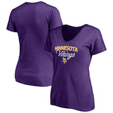 Minnesota Vikings Women's Depth Chart V-Neck T-Shirt Purple | NFL