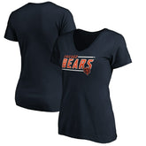 Chicago Bears Women's Mascot In Bounds V-Neck T-Shirt Navy | NFL