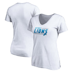 Detroit Lions Women's Mascot In Bounds V-Neck T-Shirt White | NFL