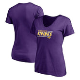 Minnesota Vikings Women's Mascot In Bounds V-Neck T-Shirt Purple | NFL