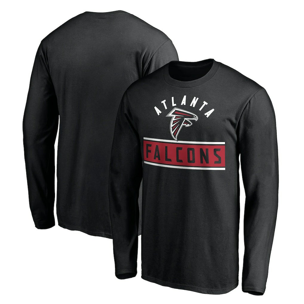 Atlanta Falcons Team Arch Knockout Long Sleeve T-Shirt Black | NFL