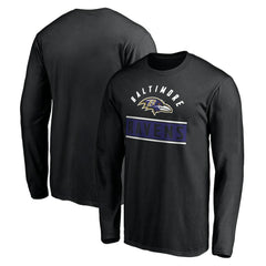 Baltimore Ravens Team Arch Knockout Long Sleeve T-Shirt Black | NFL