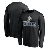 Las Vegas Raiders Team Arch Knockout Long Sleeve T-Shirt Black | NFL