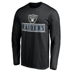 Las Vegas Raiders Team Arch Knockout Long Sleeve T-Shirt Black | NFL