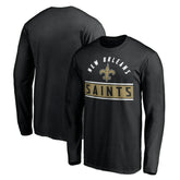 New Orleans Saints Team Arch Knockout Long Sleeve T-Shirt Black | NFL