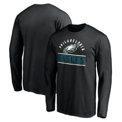 Philadelphia Eagles Team Arch Knockout Long Sleeve T-Shirt Black | NFL
