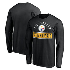 Pittsburgh Steelers Team Arch Knockout Long Sleeve T-Shirt Black | NFL
