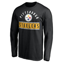 Pittsburgh Steelers Team Arch Knockout Long Sleeve T-Shirt Black | NFL