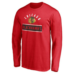 Chicago Blackhawks Team Arch Knockout Long Sleeve T-Shirt - Red - NHL