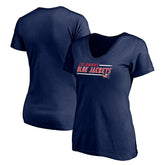 Columbus Blue Jackets Women's Mascot In Bounds V-Neck T-Shirt - Navy - NHL