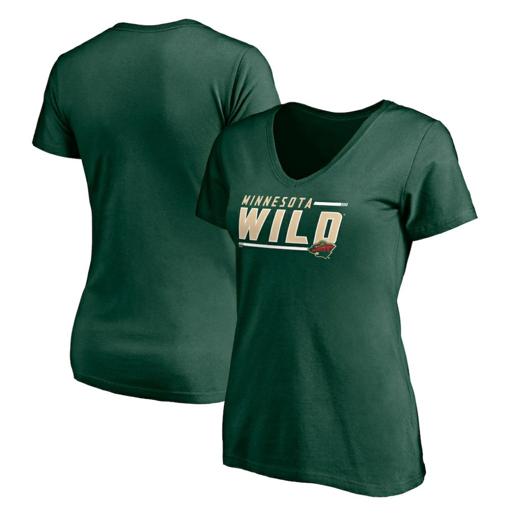 Minnesota Wild Women's Mascot In Bounds V-Neck T-Shirt - Green - NHL