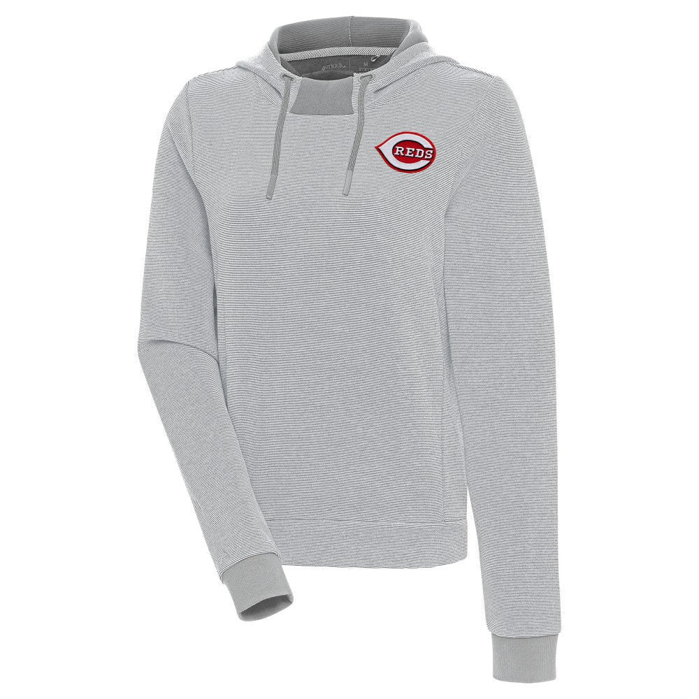 Cincinnati Reds Antigua Women's Axe Bunker Tri-Blend Pullover Hoodie - MLB
