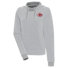 Cincinnati Reds Antigua Women's Axe Bunker Tri-Blend Pullover Hoodie - MLB