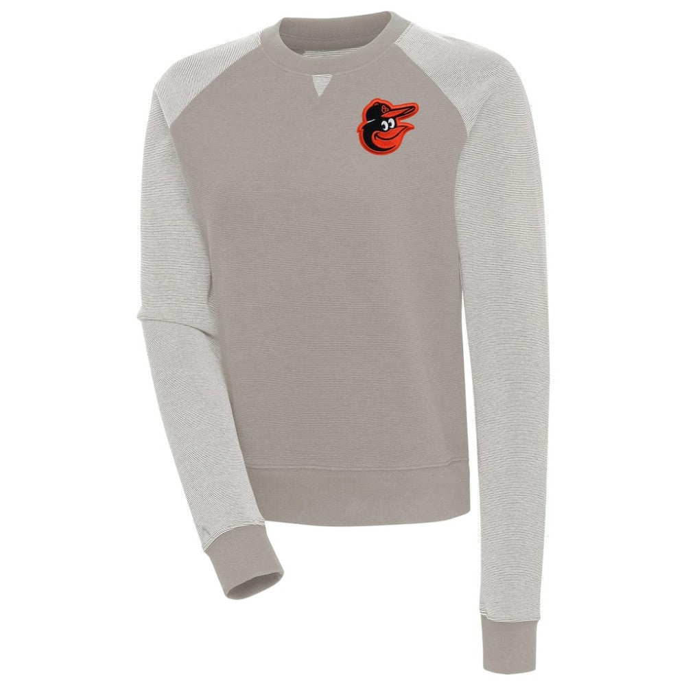 Baltimore Orioles Antigua Women's Flier Bunker Tri-Blend Pullover Sweatshirt - MLB