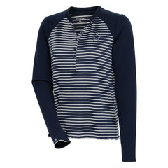 Dallas Cowboys Antigua Women's Maverick Waffle Henley Long Sleeve T-Shirt Navy | NFL
