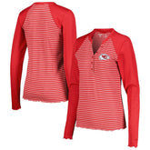 Kansas City Chiefs Antigua Women's Maverick Waffle Henley Long Sleeve T-Shirt Red | NFL