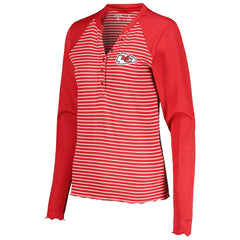 Kansas City Chiefs Antigua Women's Maverick Waffle Henley Long Sleeve T-Shirt Red | NFL